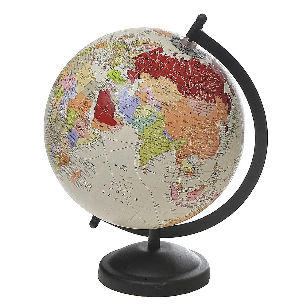 8" Decorative Ivory Globe With Stand