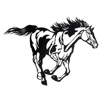 Metal Black Wall Decor Running Horse