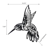 Metal Black Hummingbird Wall Decor