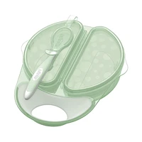 Dr. Brown’s™ Travel Fresh™ Divided Bowl and Soft-Tip Spoon Set with Travel Lid, BPA Free, One Bowl One Spoon