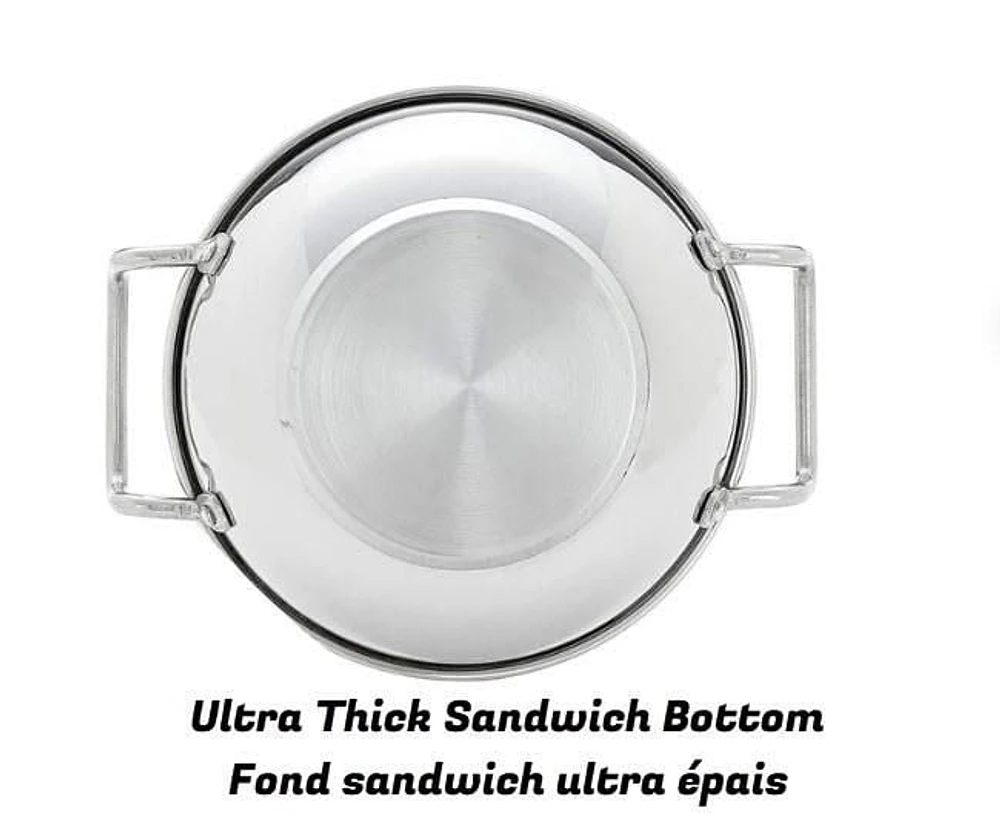 Sunwealth heavy duty 2.6 quarts  Sandwich bottom Stainless Steel Kadhai 22.5 cm diameter