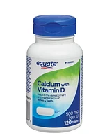 Equate Calcium with Vitamin D 500mg 200IU, 120 Tablets