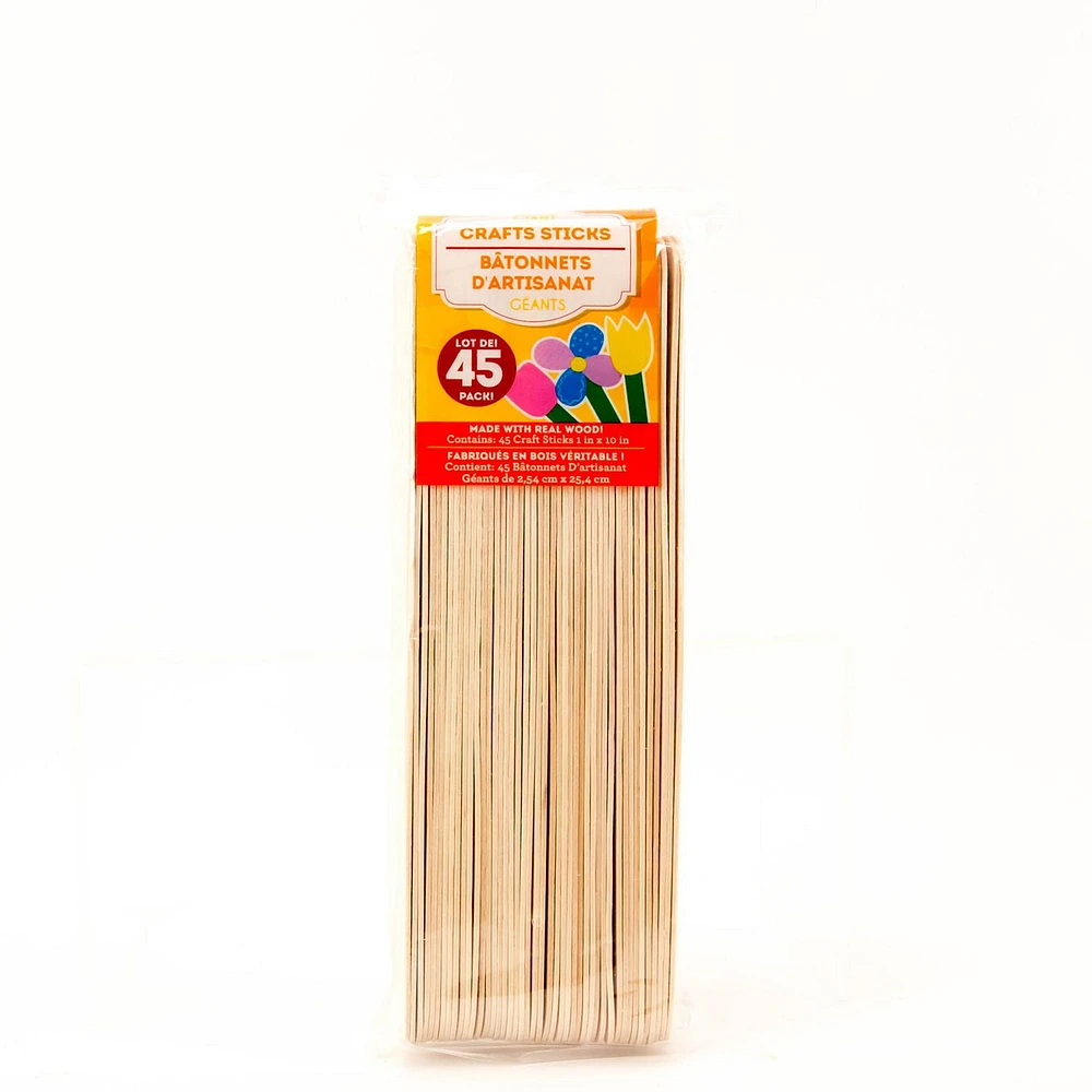 Horizon Group Usa Super Jumbo Wood Craft Sticks, 45 – 7.5 in. jumbo craft