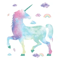 ROOMMATES GALAXY UNICORN W/GLITTER PEEL & STICK WALL DECAL