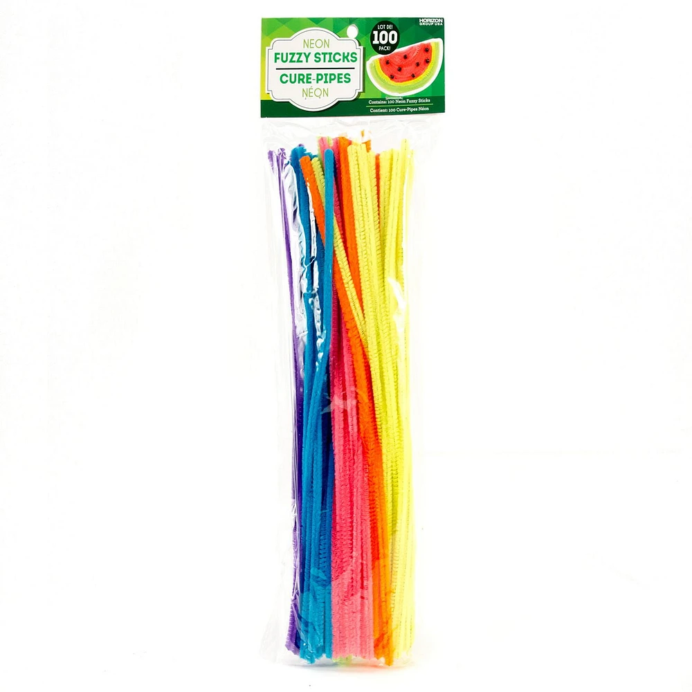 Horizon Group Usa Neon Fuzzy Sticks, Bendable, flexible & fuzzy