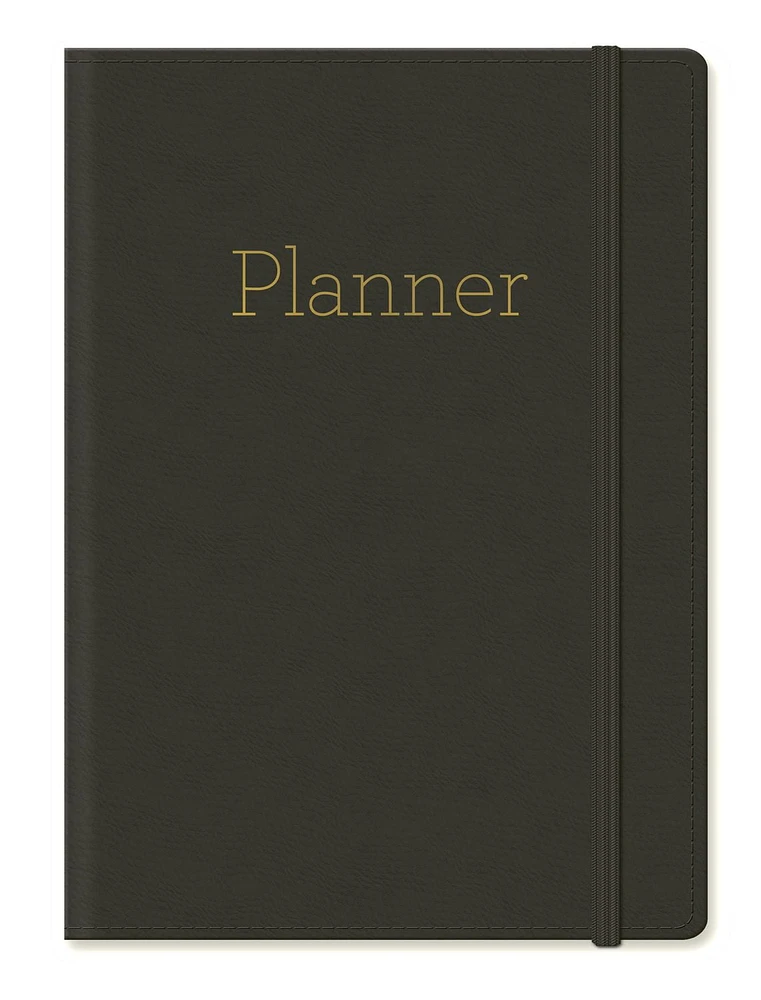 Markings by C.R. Gibson Semi-Dated Bonded Leather Planner, Charcoal