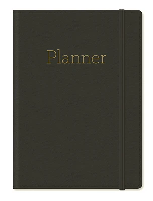 Markings by C.R. Gibson Semi-Dated Bonded Leather Planner, Charcoal