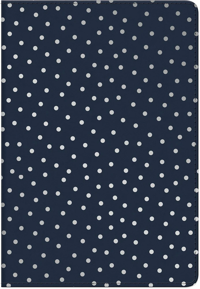 Markings by C.R. Gibson Medium Leather Flexi Journal, Navy with dots