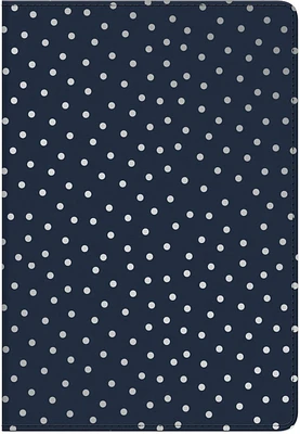 Markings by C.R. Gibson Medium Leather Flexi Journal, Navy with dots