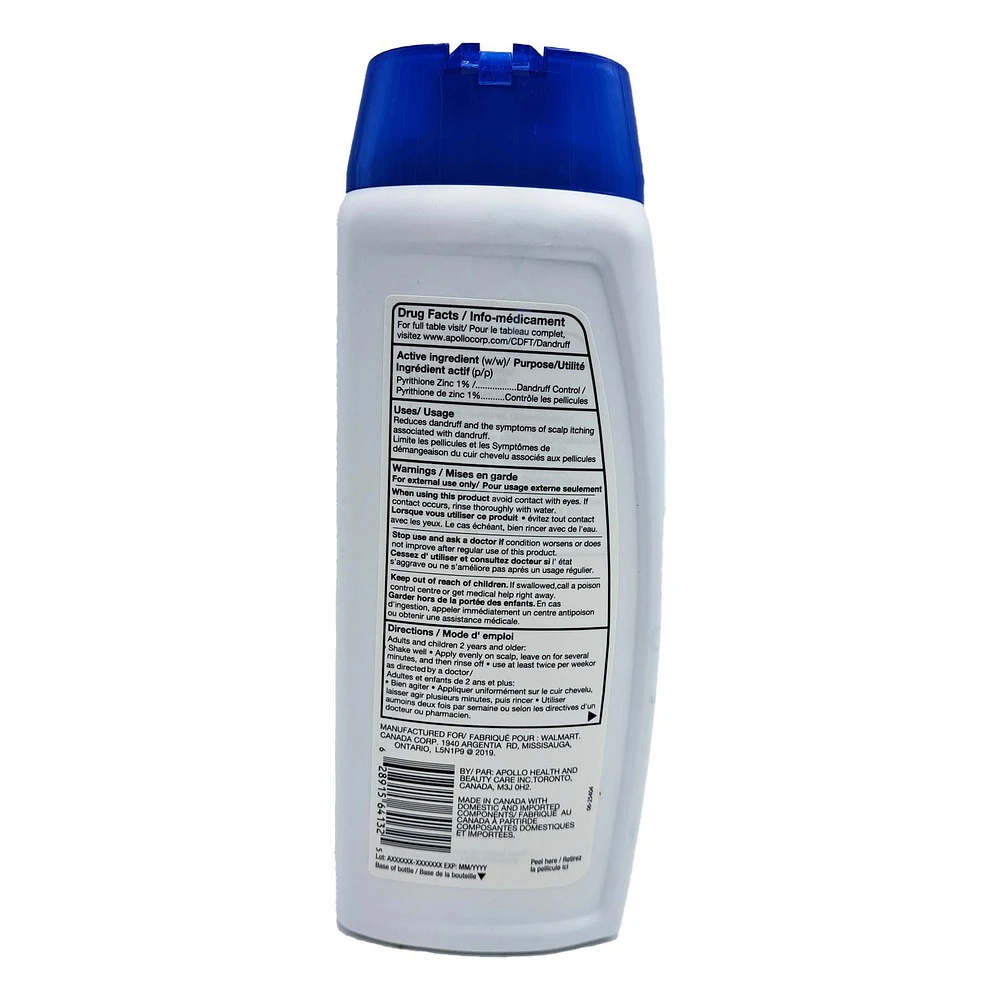Equate Shampooing nettoyant antipelliculaire au pyrithione de zinc 400 ml