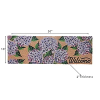 Coir Door Mat Hyrangea Welcome 10 X 30