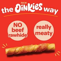 Friandises pour chiens Hartz Oinkies enveloppées de poulet et de torsades en peau de porc