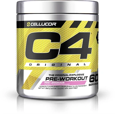 Cellucor C4 Original Pre Workout Powder, Supplément Energy Drink avec créatine, oxyde nitrique et bêta alanine, limonade rose, 60 portions