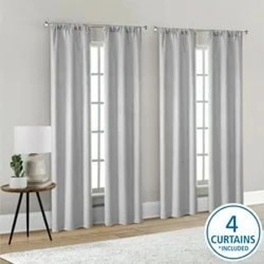 Mainstays 4 panneaux de rideau occultants en son genre, ensemble de 4, blanc