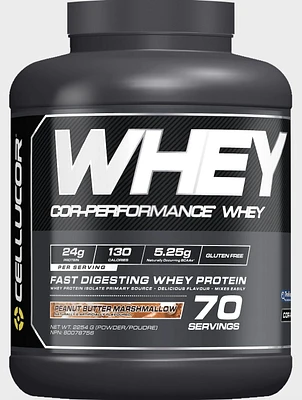 Cellucor Whey Protein Isolate & Concentrate Blend Powder with BCAAs, Post Workout Recovery Drink, Gluten Free, Low Carb, Low Fat, Peanut Butter Marshmallow, 70 Servings