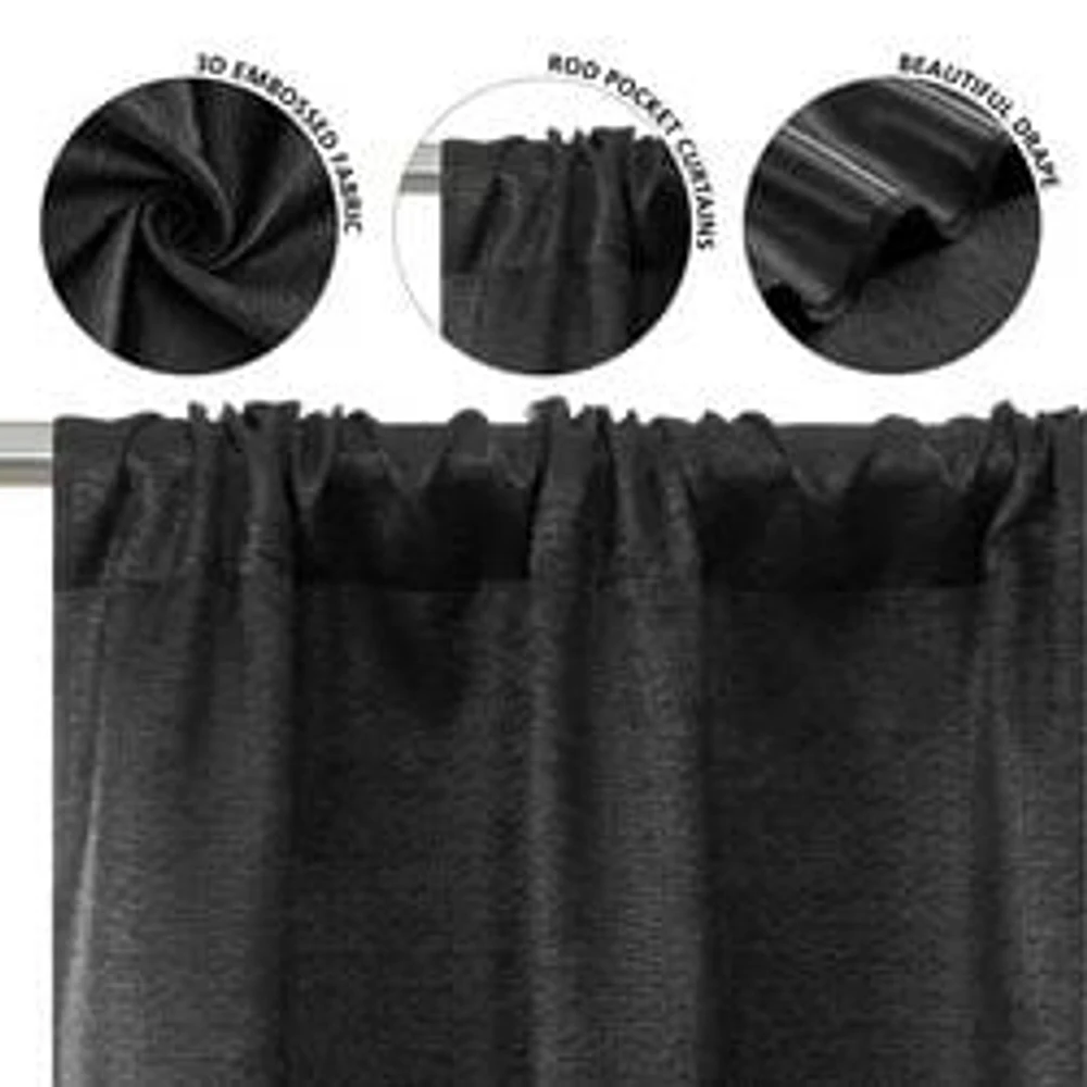 Mainstays 4 of a Kind Blackout Curtain Panels, Set of 4, White, 28" W x 84" L, 4 of a Kind Blackout Curtain Panels