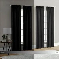 Mainstays 4 of a Kind Blackout Curtain Panels, Set of 4, White, 28" W x 84" L, 4 of a Kind Blackout Curtain Panels