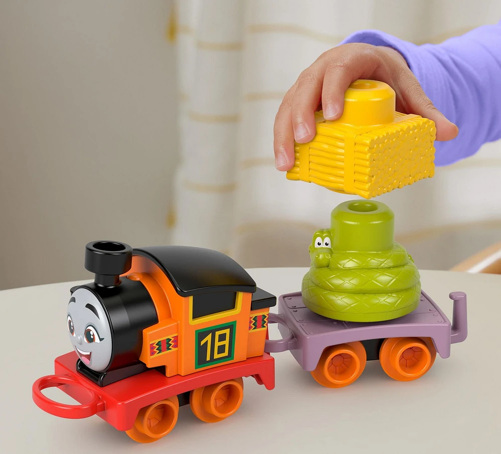 Thomas & Friends My First Nia Push-Along Toy Train with Stacking Cargo for Toddlers