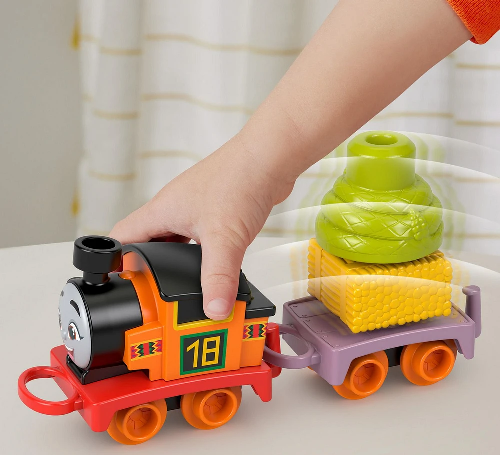 Thomas & Friends My First Nia Push-Along Toy Train with Stacking Cargo for Toddlers