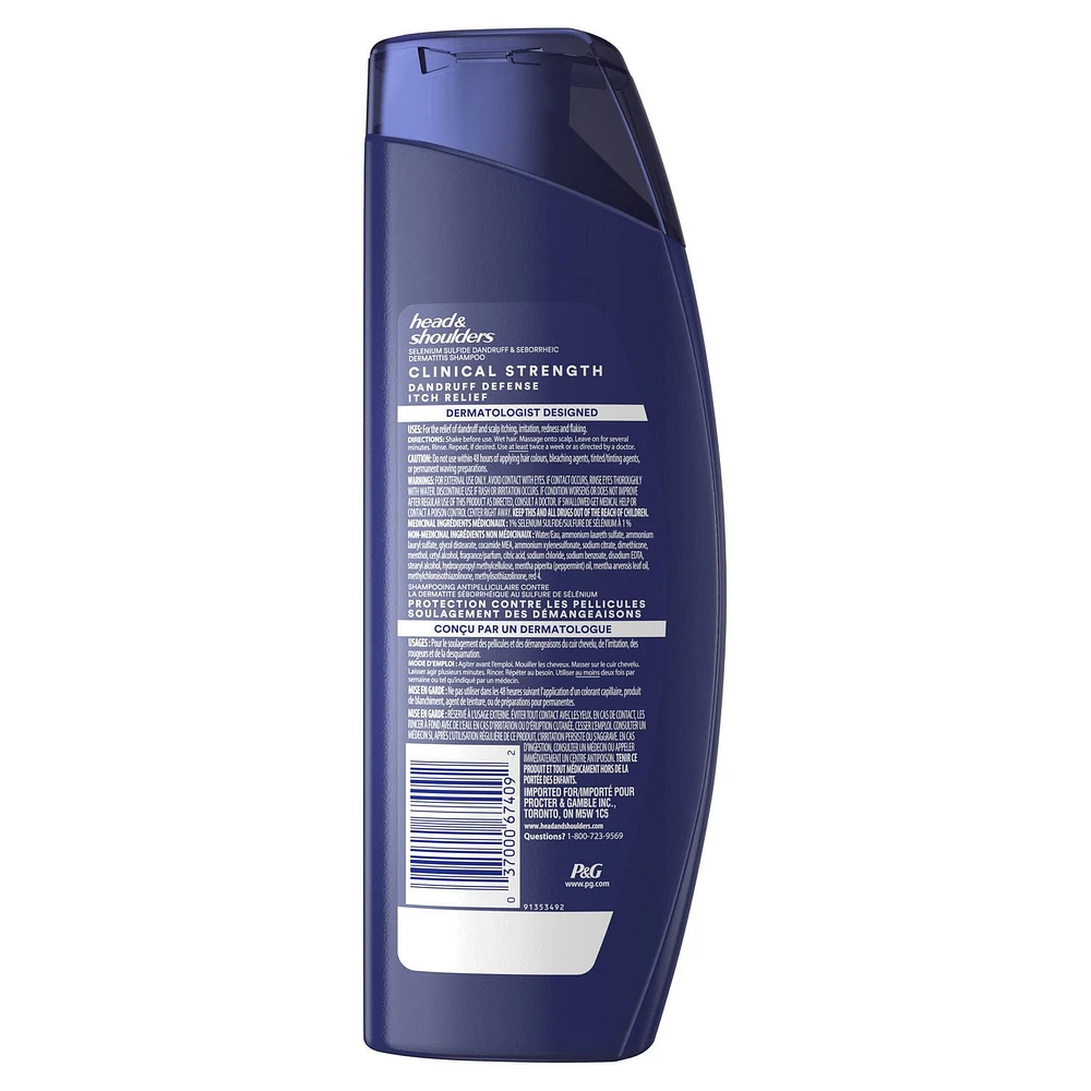 Head & Shoulders Clinical Strength Dandruff Defense Intensive Itch Relief Shampoo, 400 mL