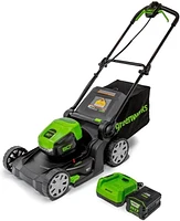 Greenworks 80V 17-Inch Lawn Mower, 2.0Ah Battery and Charger Included