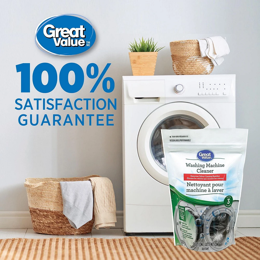 Great Value Washing Machine Cleaner HE, 3 x 40 g