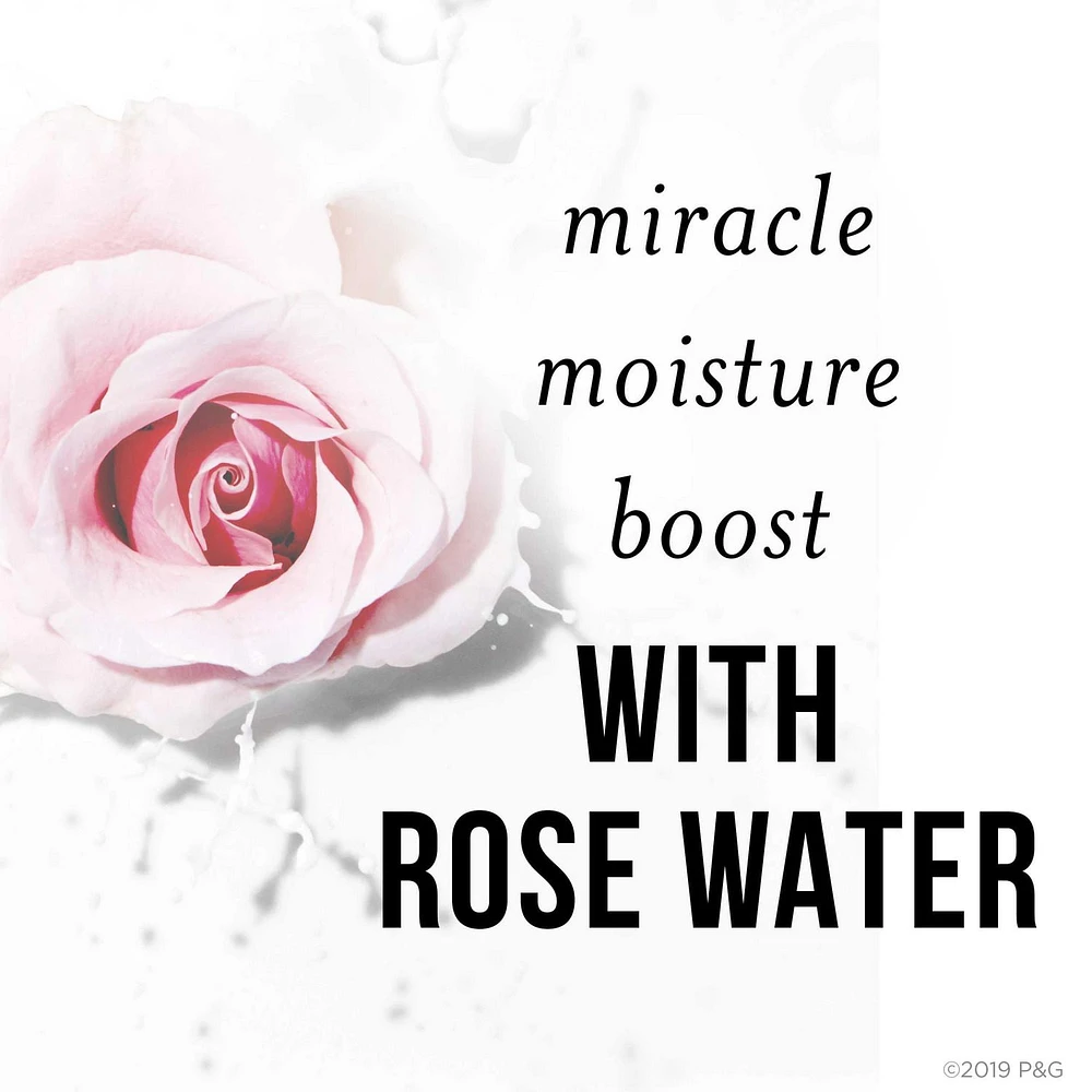 Shampooing hydratation amplifiée miracle Pantene Nutrient Blends avec eau de rose pour les cheveux secs, sans sulfate 285 ml
