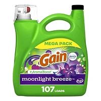 Gain + Aroma Boost Liquid Laundry Detergent, Moonlight Breeze Scent, HE Compatible, 107 Loads, 4.55 L