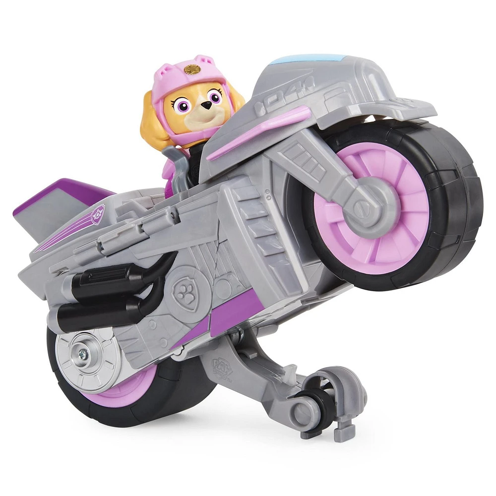 PAW Patrol, Moto Pups Skye’s Deluxe Pull Back Motorcycle Vehicle with Wheelie Feature and Figure