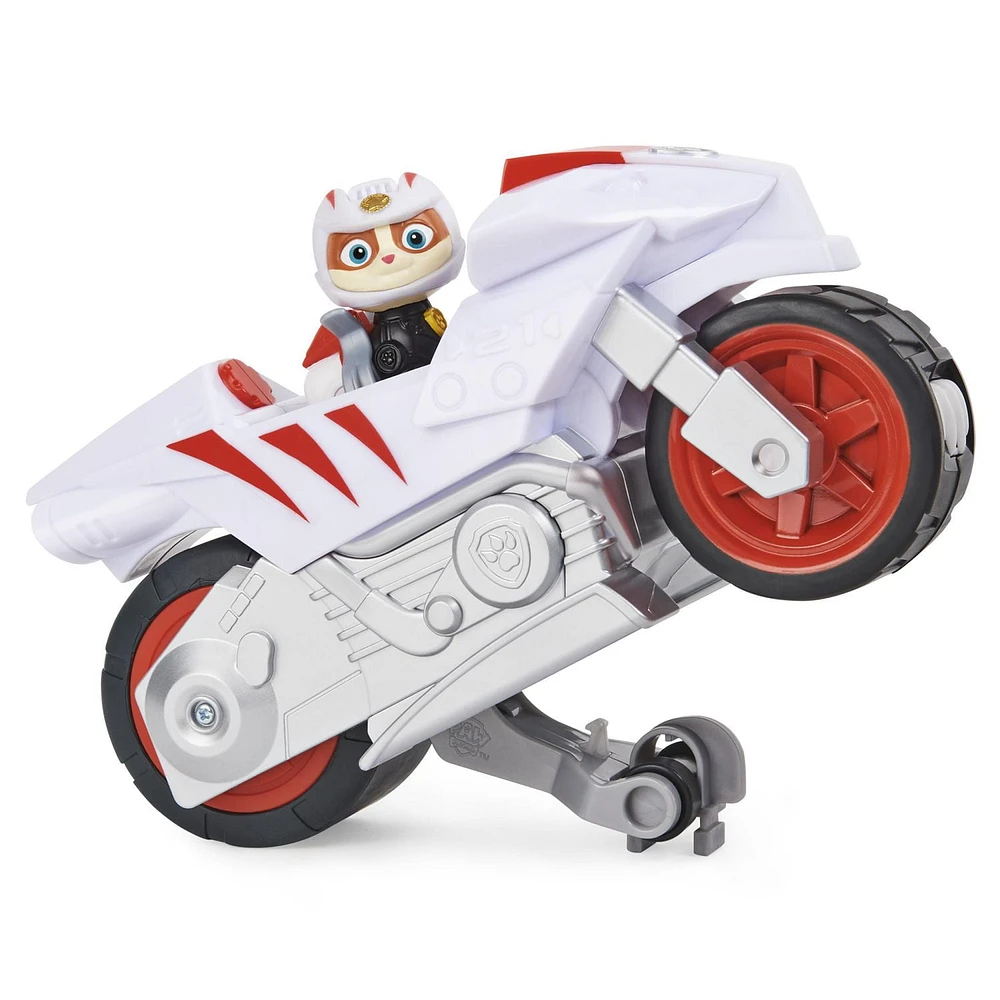 PAW Patrol, Moto Pups Wildcat’s Deluxe Pull Back Motorcycle Vehicle with Wheelie Feature and Figure