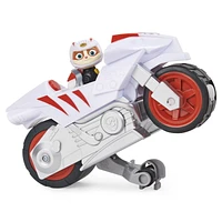 PAW Patrol, Moto Pups Wildcat’s Deluxe Pull Back Motorcycle Vehicle with Wheelie Feature and Figure