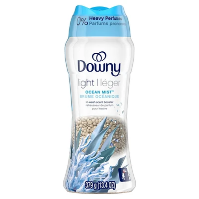 Perles rehausse-parfum pour lessive Downy Light pour la laveuse, Brume océanique , sans parfums prononcés 379g