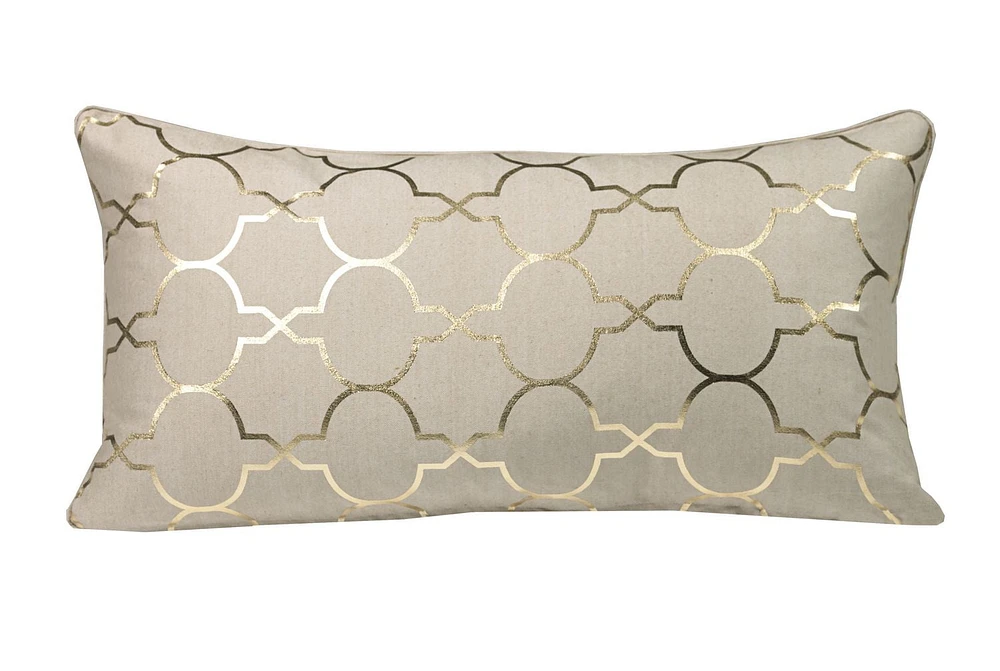 Ivory Park Gold Foil Tile Decorative Throw Cushion