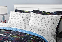 Mainstays Kids Gamer Glitch Bed in a Bag, Twin: 6 piece set & Double: 8 piece set