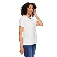 T-shirt à manches courtes avec texture ondulée Iyla pour femmes Tailles P-TG