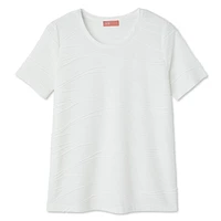 T-shirt à manches courtes avec texture ondulée Iyla pour femmes Tailles P-TG