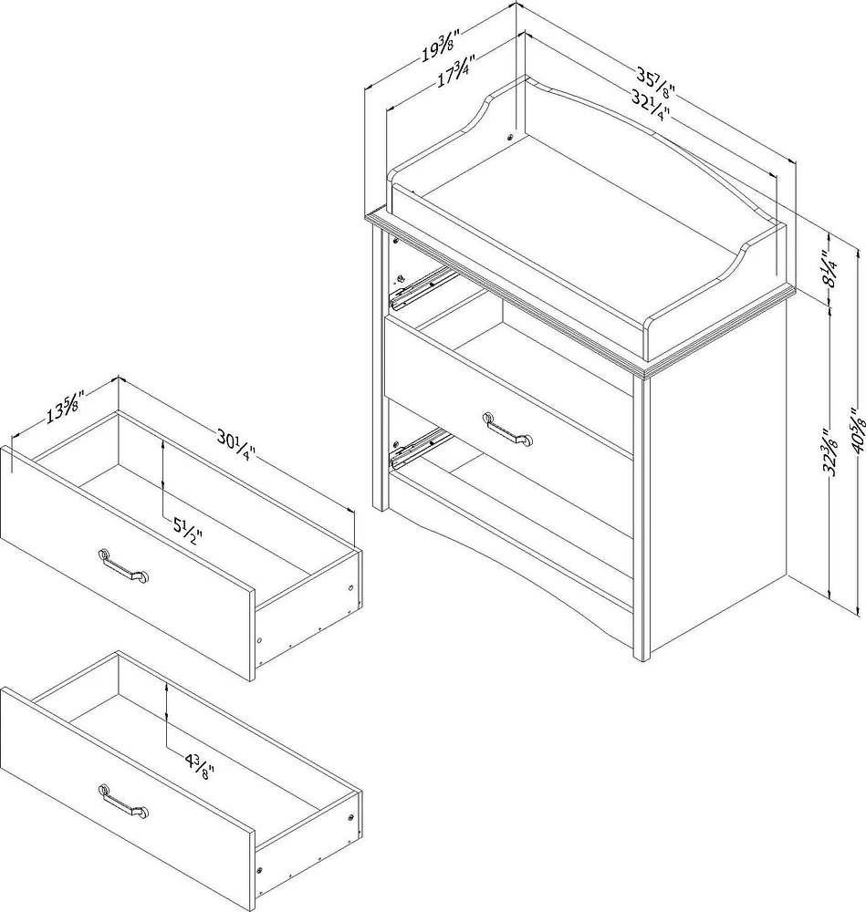 South Shore, Helson collection, Changing Table with Drawers