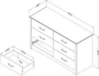 South Shore Helson 6-Drawer Double Dresser Seaside Pine