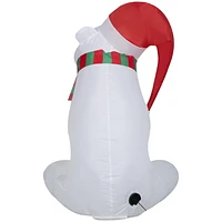 Christmas Inflatable Polar Bear with Santa Hat, Christmas Inflatable Polar Bea