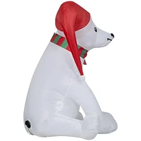 Christmas Inflatable Polar Bear with Santa Hat, Christmas Inflatable Polar Bea