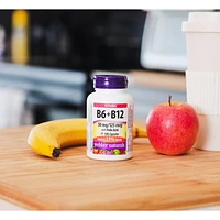 Webber Naturals® Vitamin B6 + B12 with Folic Acid, 50 mg/125 mcg, 120 Capsules, Bonus 33% more,