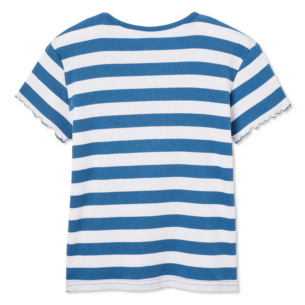 George Girls' Rib Tee, Sizes XS-XL