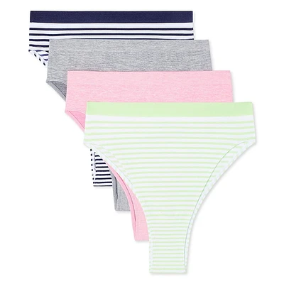 Lot de 4 culottes cheeky sans coutures No Boundaries pour femmes Tailles P-TG