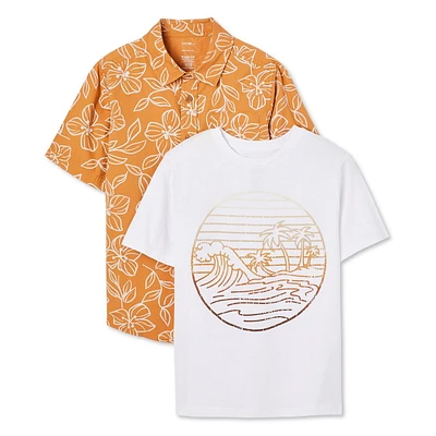 Ensemble 2 pièces avec chemise tissée George pour garçons Tailles TP–TG