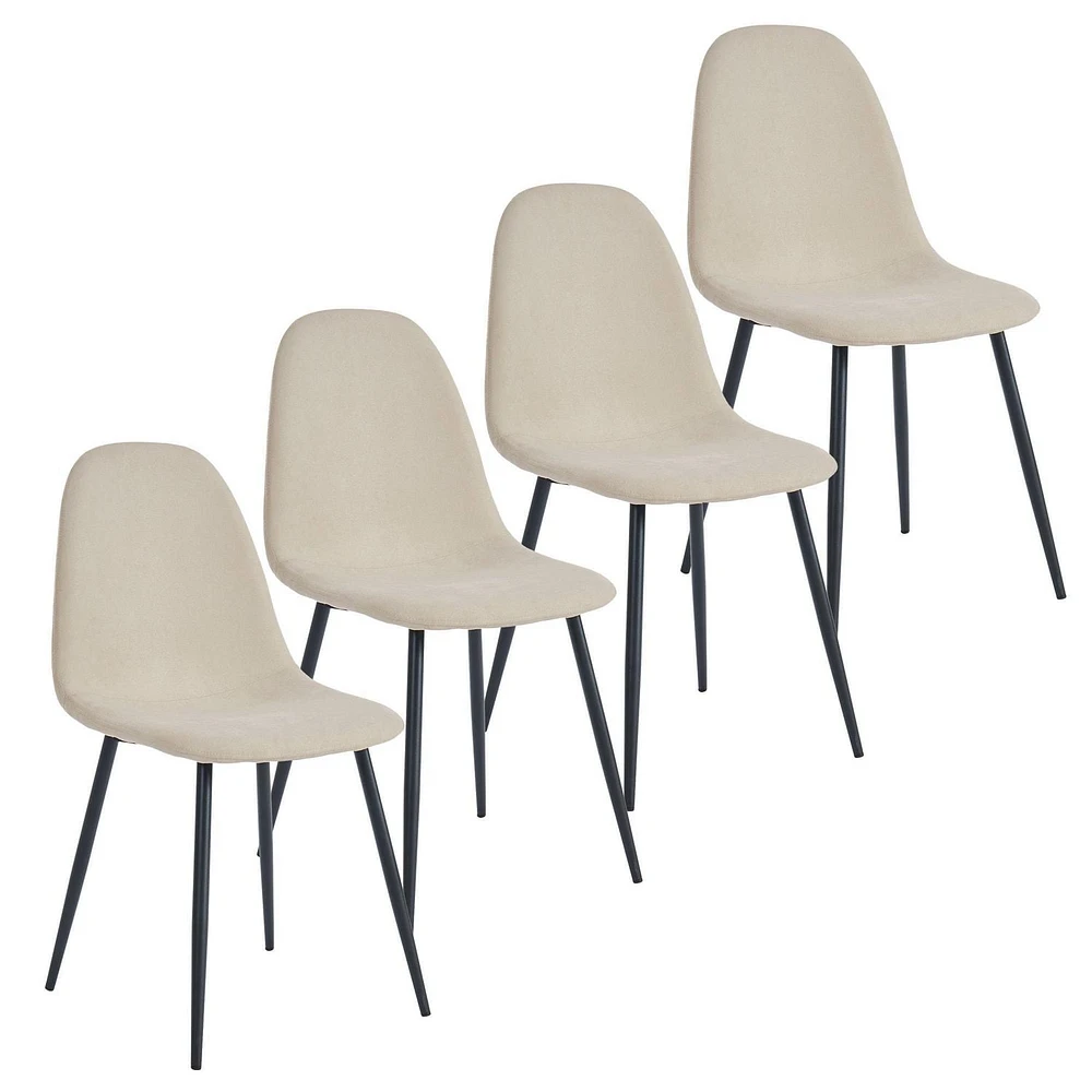 Mid Century Fabric/Metal Side Chair (set of 4)