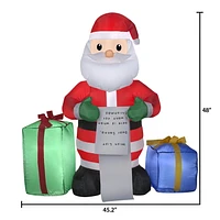 Christmas Inflatable Santa with Wish List and Gift Boxes, Christmas Inflatable Santa wit