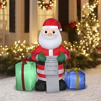 Christmas Inflatable Santa with Wish List and Gift Boxes, Christmas Inflatable Santa wit