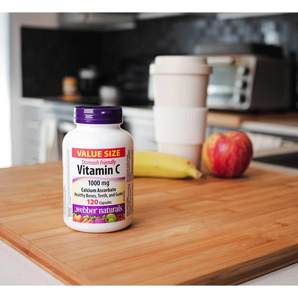 Webber Naturals®, Vitamin C ascorbate de calcium, 1 000 mg 120 capsules