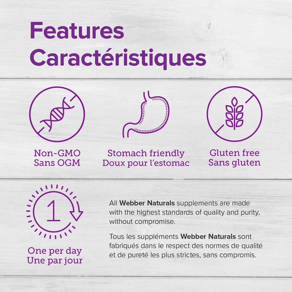 Webber Naturals®, Vitamin C ascorbate de calcium, 1 000 mg 120 capsules