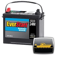 EverStart MARINE 24M-625N, 12 Volt, Marine Starting Battery, Group Size 24, 675 MCA, EverStart, Marine Battery